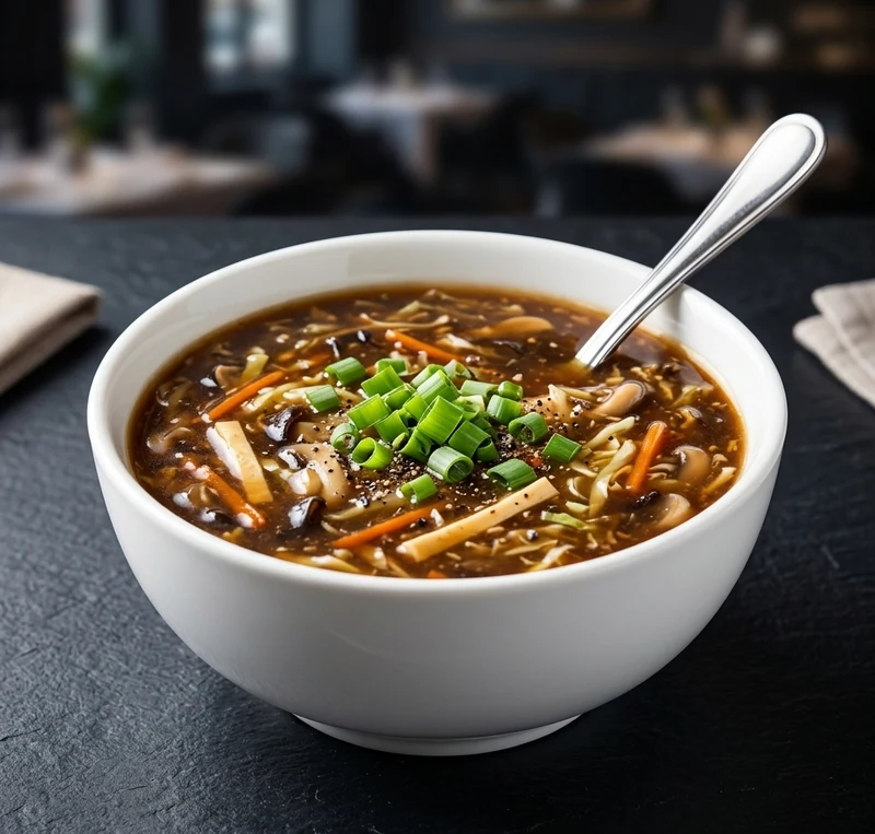 Hot and sour soup at Asian Hakka Chinese & Indian Restaurant, Brampton